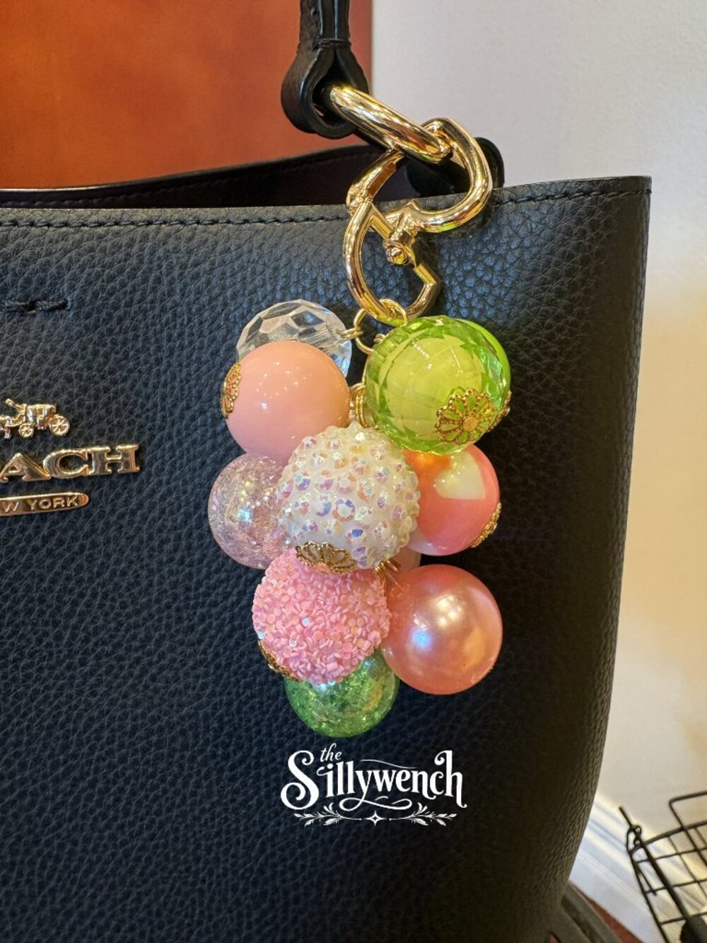 Dewdrop Dreams Purse/Bag Charm, gold-toned